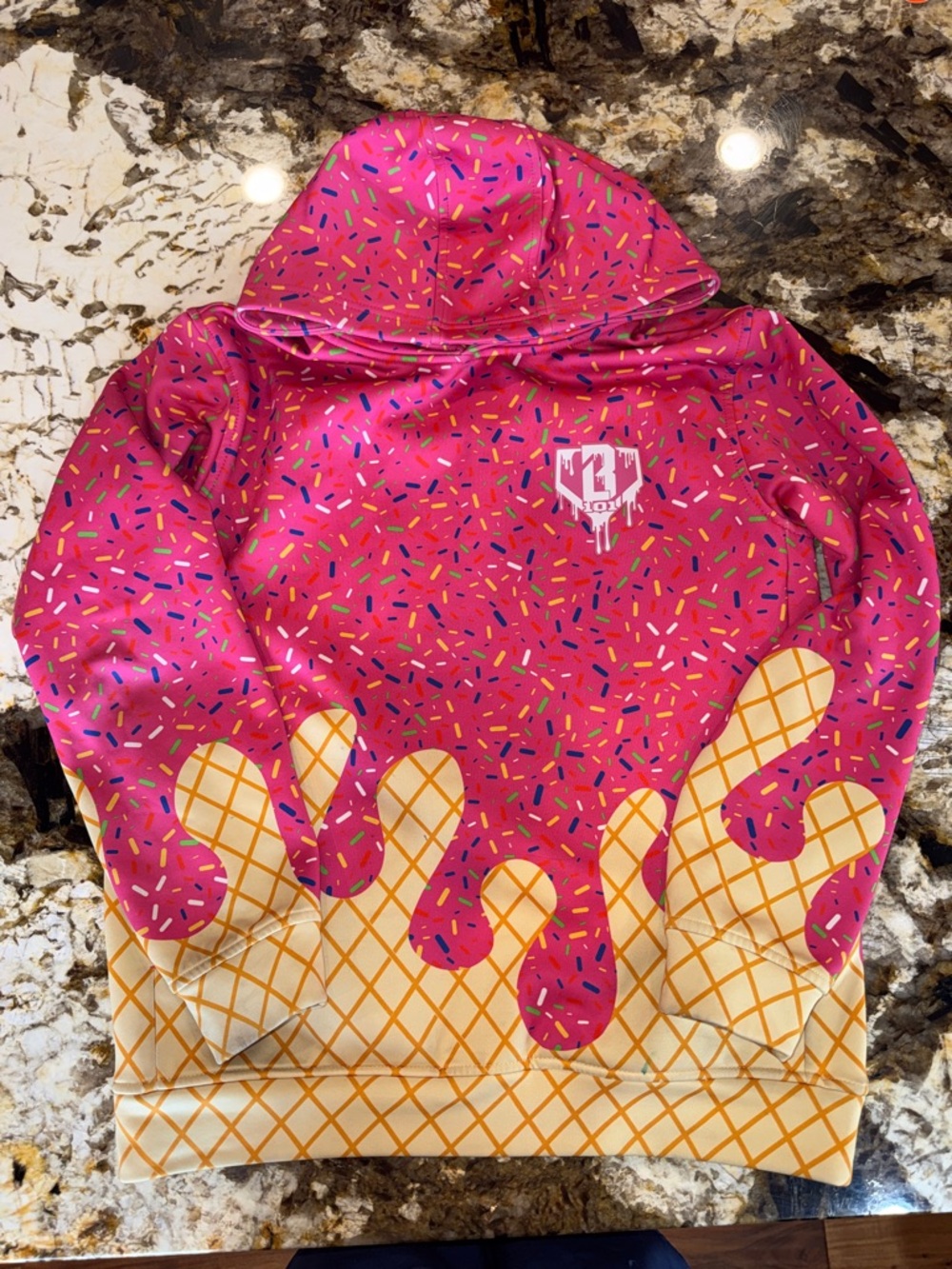 Baseball Lifestyle 101 youth Pink Donut Sprinkle Hoodie